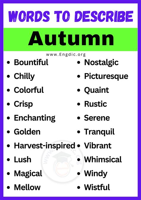 synonym for autumn|adjectives to describe autumn.